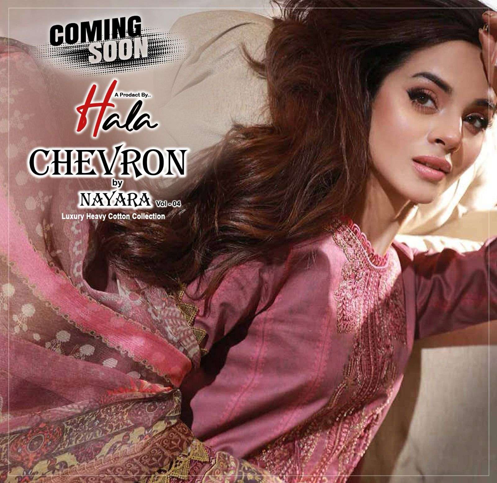 CHEVRON NAYARA VOL-4 BY HALA 1001 TO 1006 SERIES COTTON PRINT PAKISTANI DRESSES