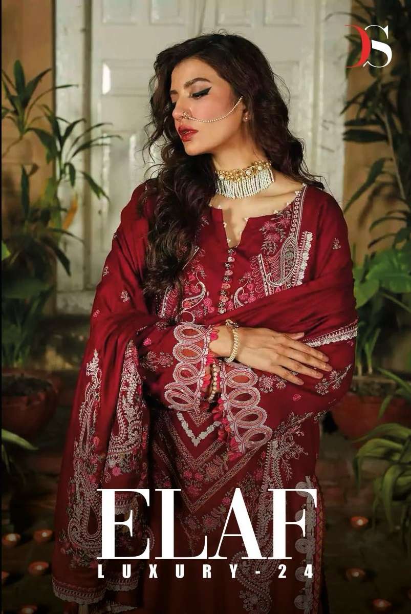 ELAF LUXURY-24 BY DEEPSY SUITS 3391 TO 3395 SERIES RAYON COTTON WORK PAKISTANI DRESSES