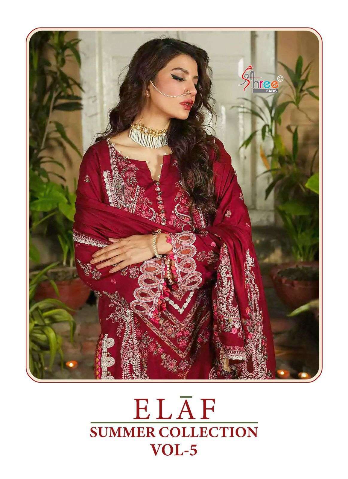 ELAF SUMMER COLLECTION VOL-5 BY SHREE FABS 3454 TO 3457 SERIES RAYON COTTON WORK DRESSES