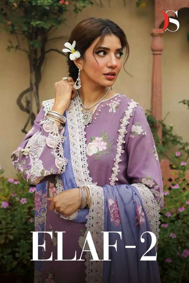 ELAF VOL-2 BY DEEPSY SUITS 4041 TO 4044 SERIES RAYON COTTON EMBROIDERY WORK DRESSES