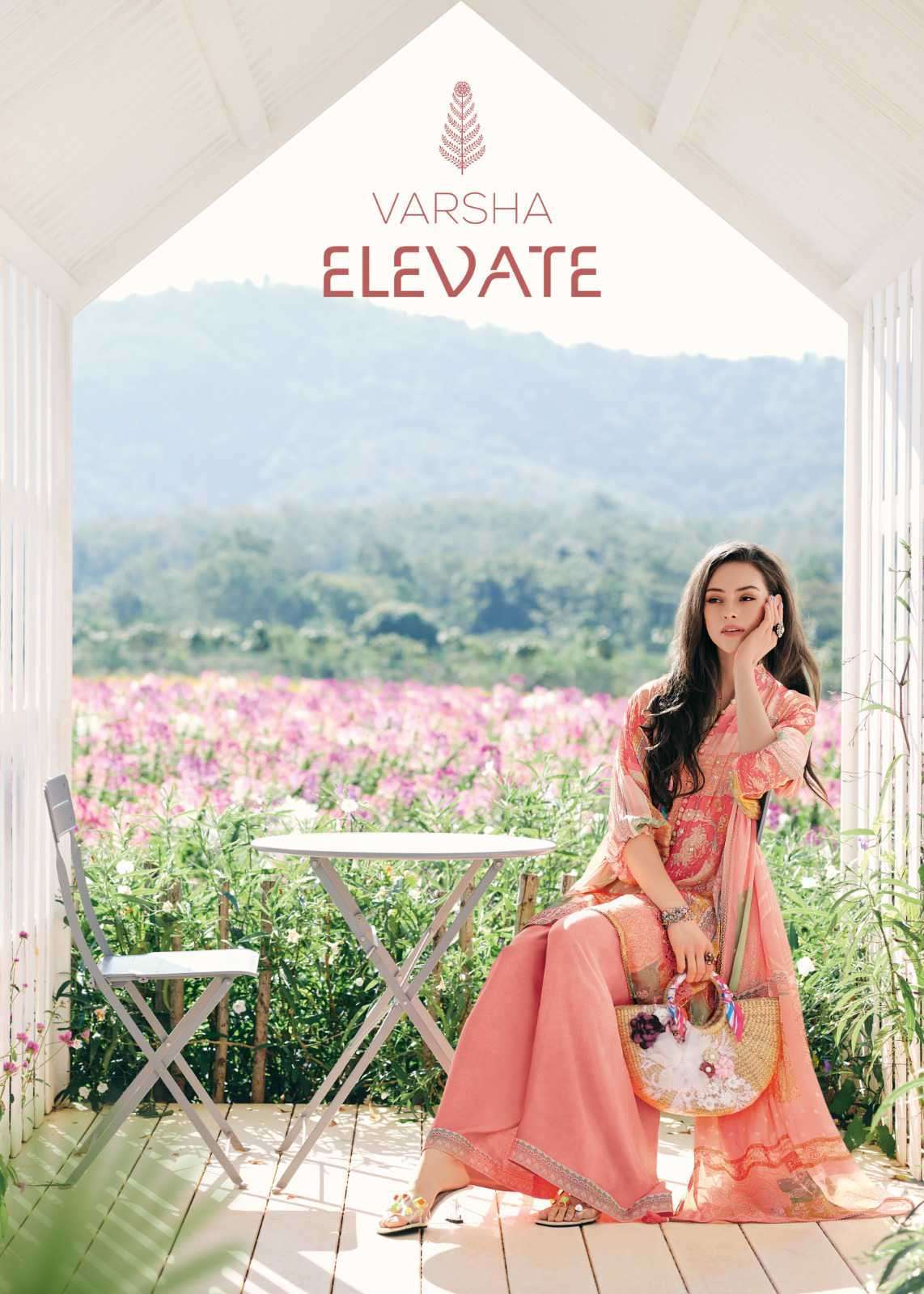 ELEVATE BY VARSHA 01 TO 04 SERIES CHINON PRINT HEAVY WORK DRESSES