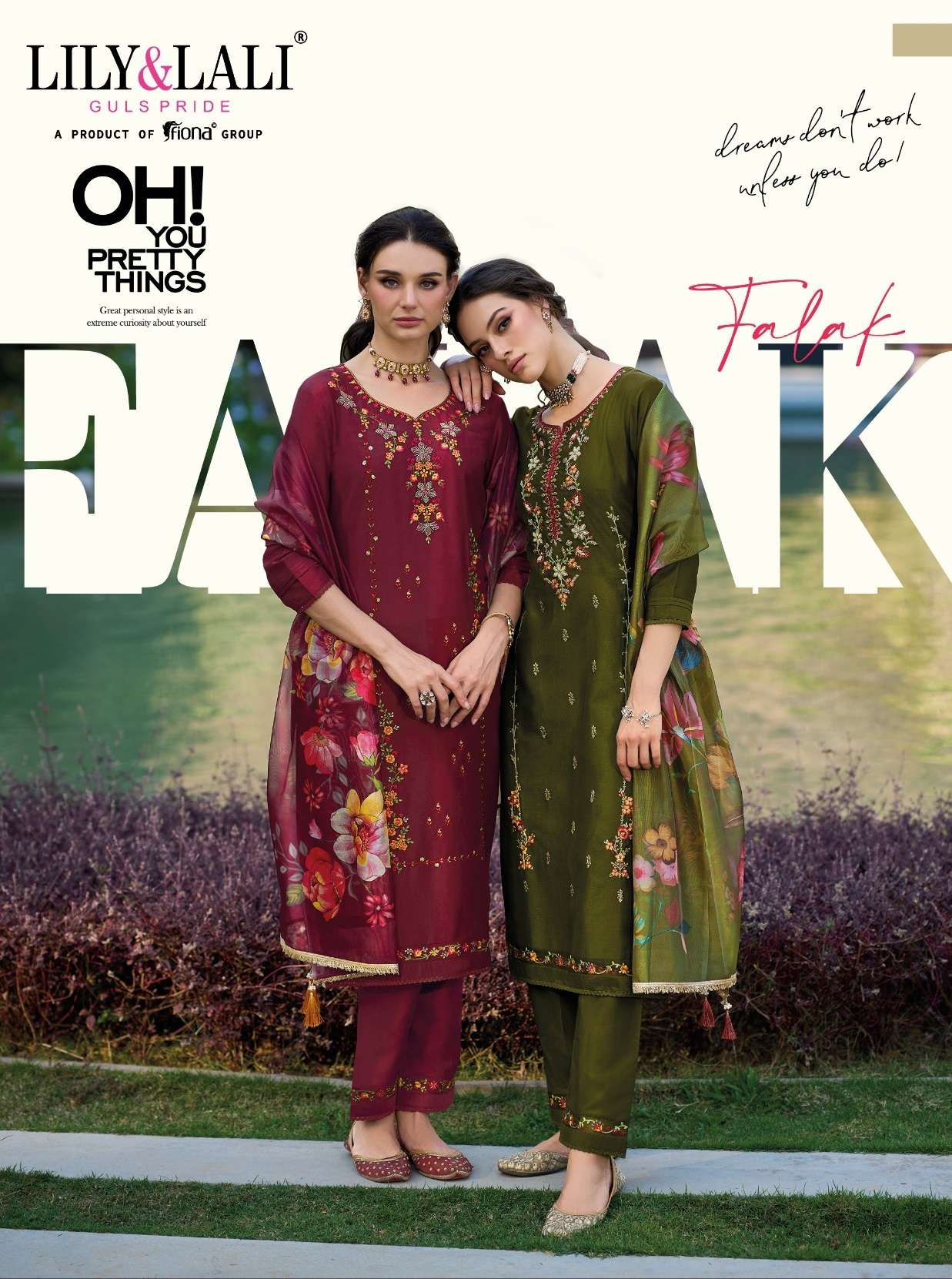 FALAK BY LILY&LALI 15701 TO 15706 SERIES SILK ORGANZA EMBROIDERY WORK READYMADE DRESSES