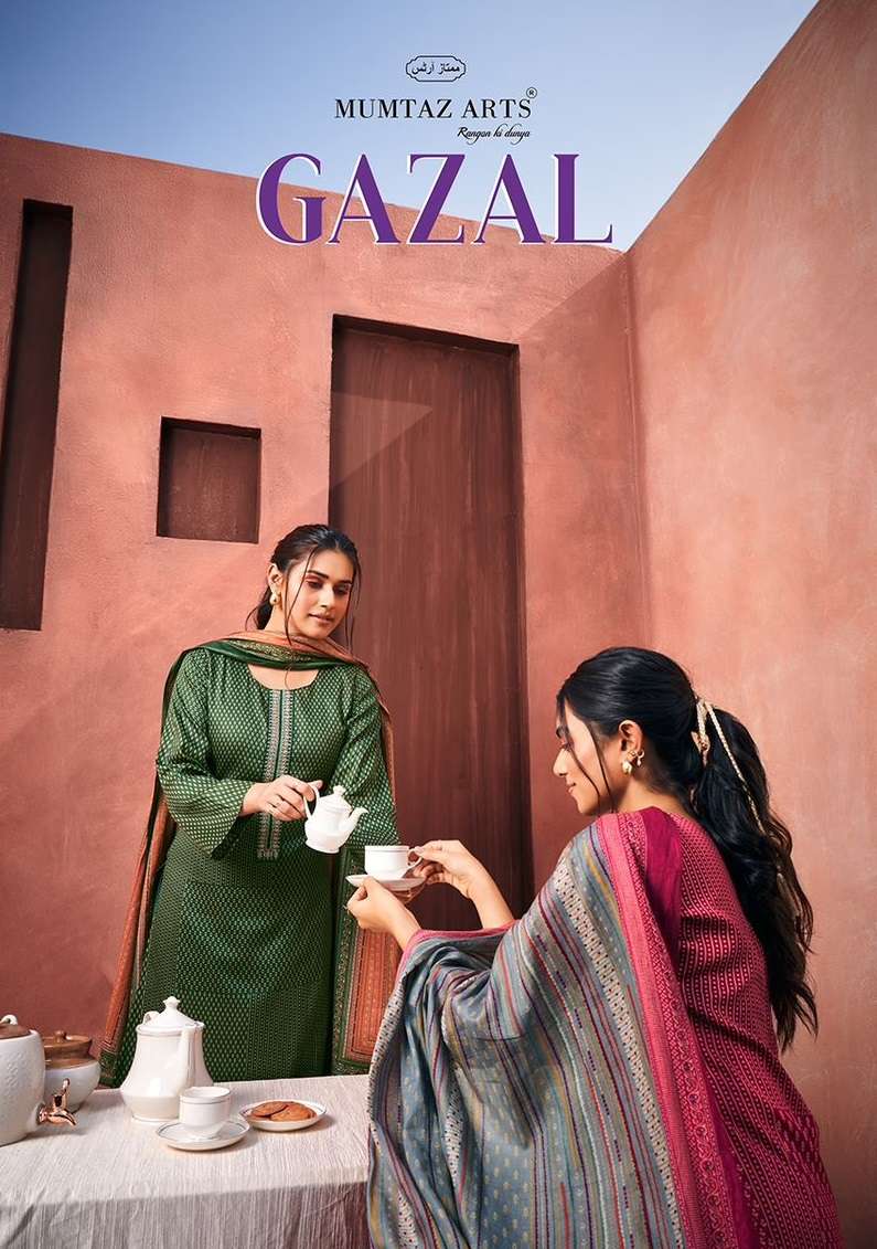 GAZAL BY MUMTAZ ARTS 3001 TO 3006 SERIES VISCOSE JAM PRINT WORK DRESSES