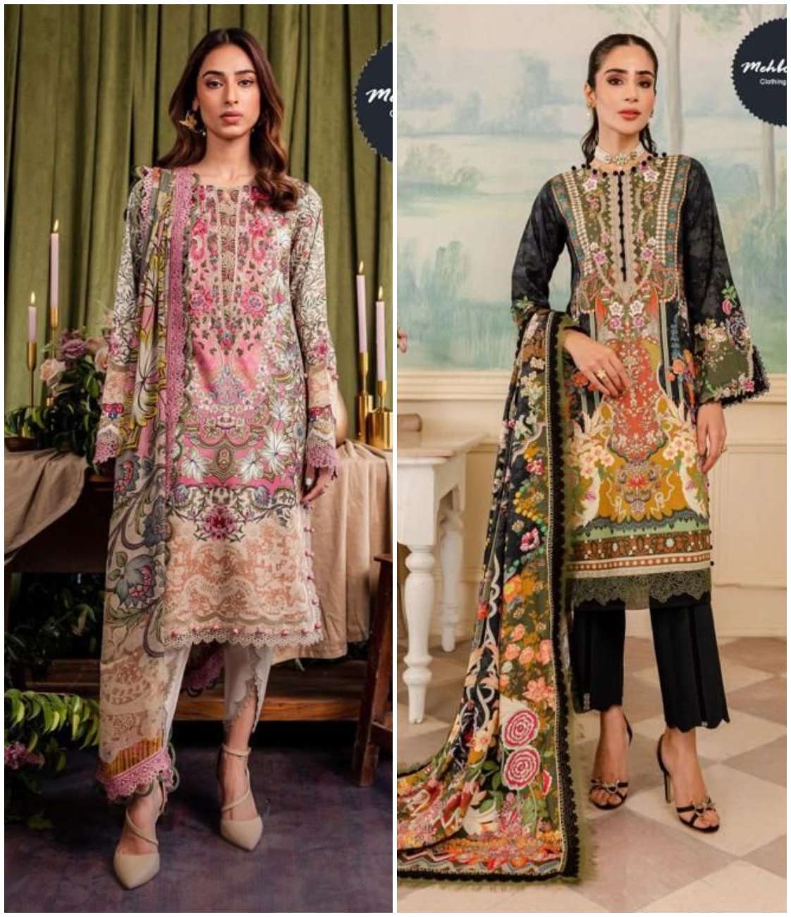 JADE BLISS VOL-11 BY MEHBOOB TEX 1279 & 1281 SERIES COTTON PRINT WORK PAKISTANI DRESSES