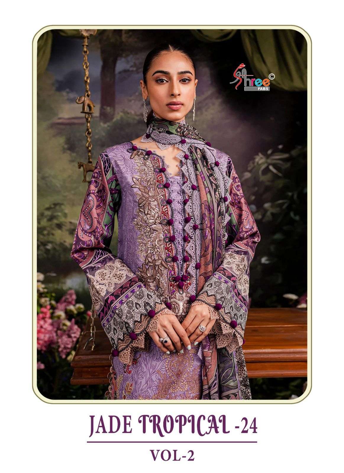 JADE TROPICAL-24 VOL-2 BY SHREE FABS 3380 TO 3383 SERIES COTTON PRINT WORK DRESSES