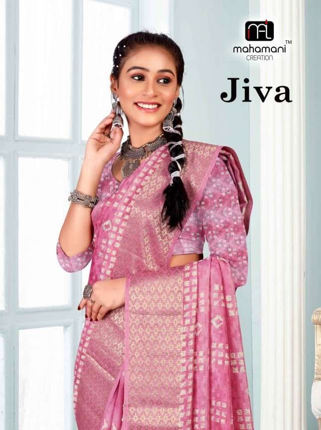 JIVA BY MAHAMANI CREATION 1001 TO 1004 SERIES FANCY ZOOT JACQUARD PRINT SAREES