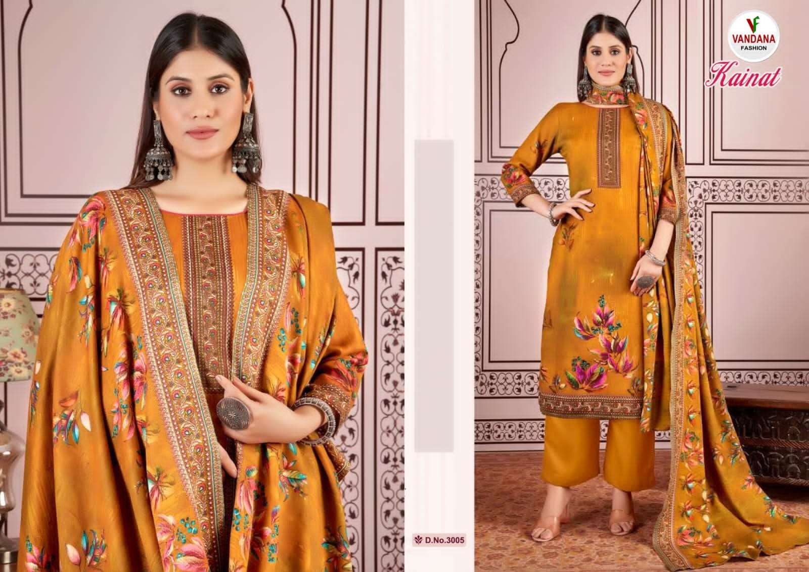 KAINAT VOL-3 BY VANDANA FASHON 3001 TO 3010 SERIES SOFT COTTON DIAMOND WORK DRESSES