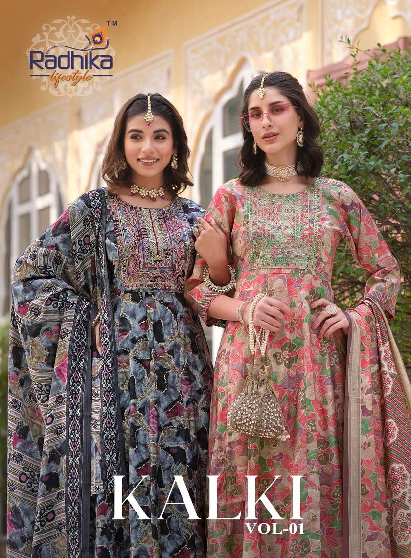 KALKI VOL-1 BY RADHIKA LIFESTYLE 1001 TO 1006 SERIES CHANDERI WORK READYMADE DRESSES