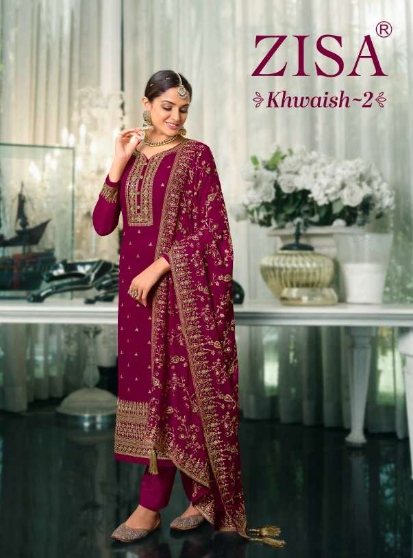 KHWAISH VOL-2 BY ZISA 13701 TO 13706 SERIES BLOOMING GEORGETTE WORK DRESSES