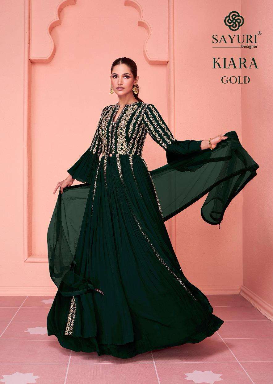 KIARA GOLD BY SAYURI 5330-A TO 5330-D SERIES REAL GEORGETTE HEAVY WORK READYMADE DRESSES