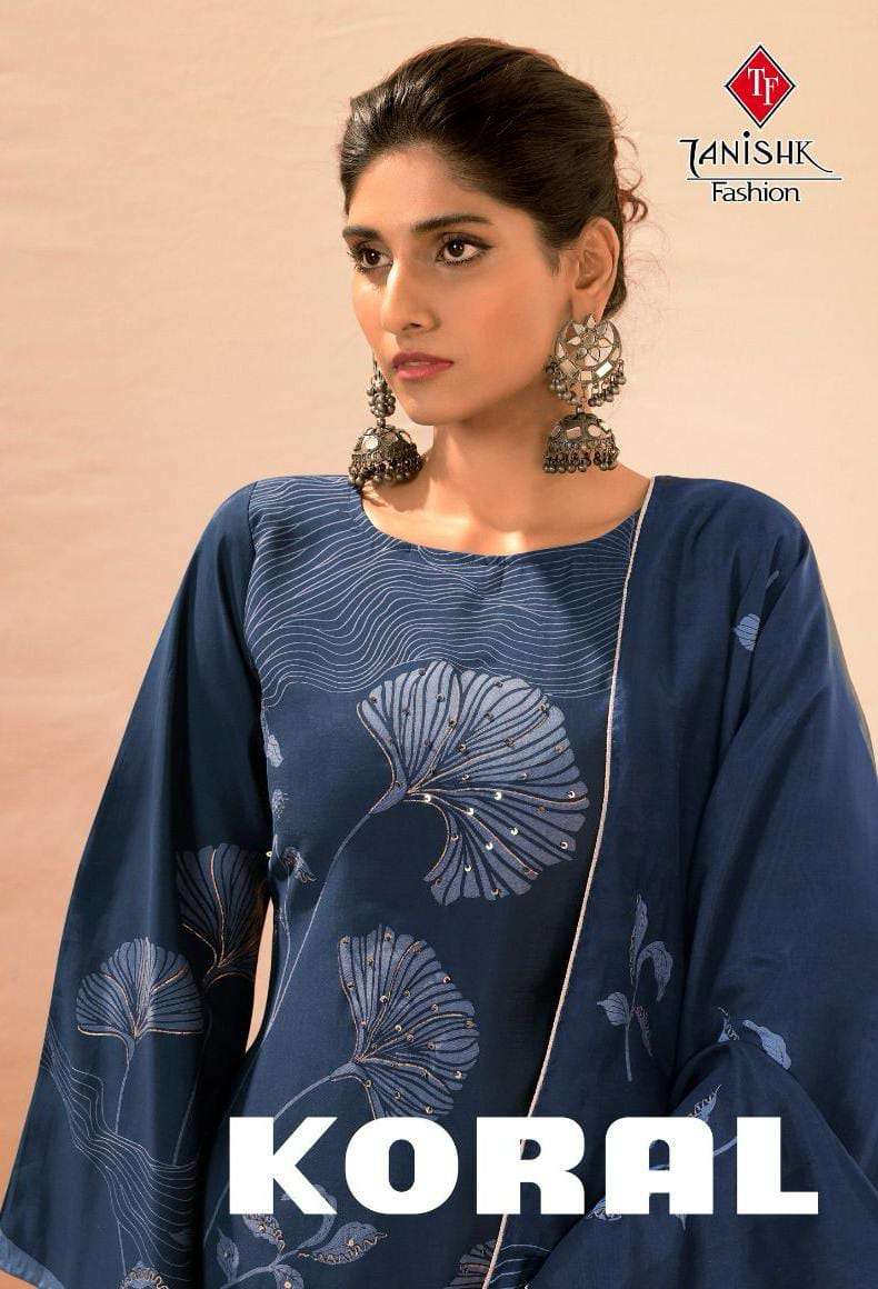 KORAL BY TANISHK FASHION 67001 TO 67006 SERIES VISCOSE MODAL PRINT WORK DRESSES