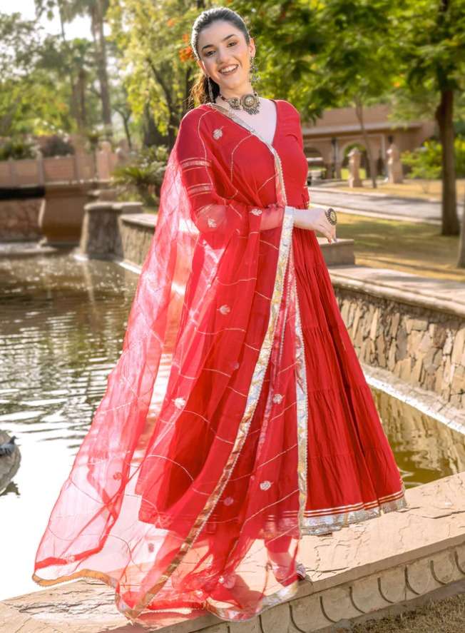 LOTUS HIT DESGIN BY AQSAWHOLESALE RAYON EMBROIDERY WORK ANARKALI DRESS