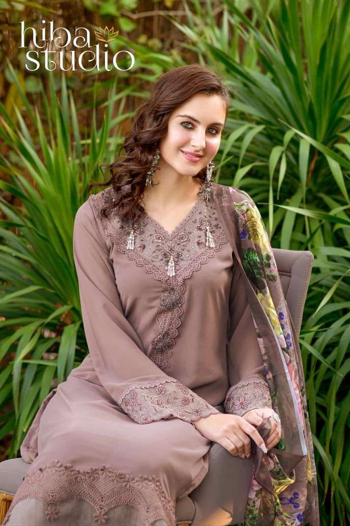 LPC VOL-63 BY HIBA STUDIO GEORGETTE HEAVY EMBROIDERY WORK READYMADE DRESSES