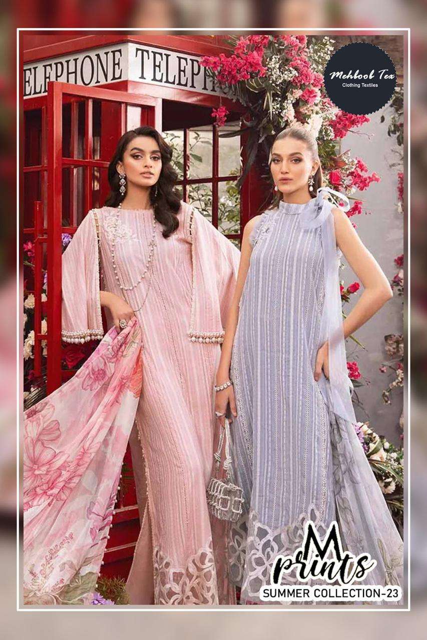 M PRINTS SUMMER COLLECTION-23 BY MEHBOOB TEX COTTON PRINT WORK DRESSES