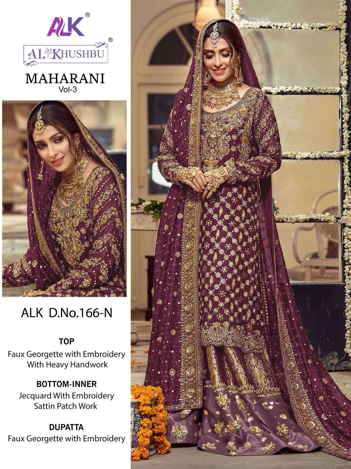 MAHARANI 155-N HIT DESIGN BY AL KHUSHBU FAUX GEORGETTE HEAVY WORK PAKISTANI DRESS