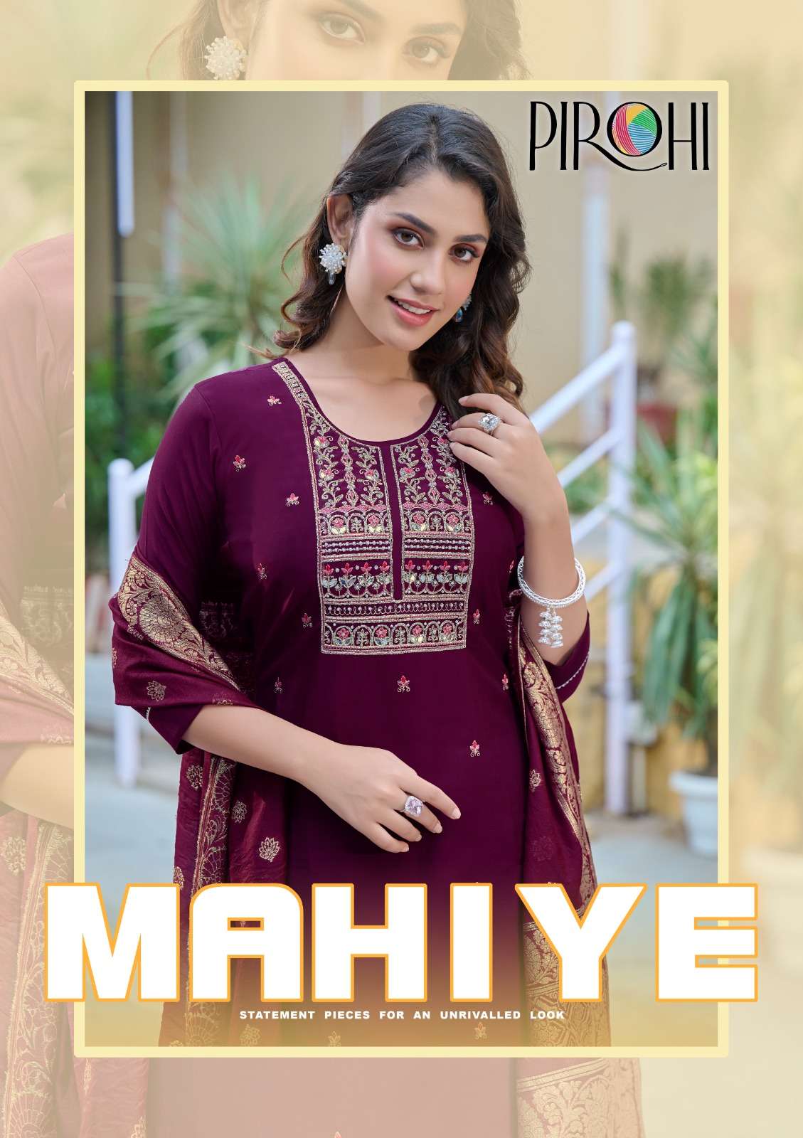 MAHIYE BY PIROHI 1001 TO 1004 SERIES VISCOSE SILK PRINT WORK READYMADE DRESSES