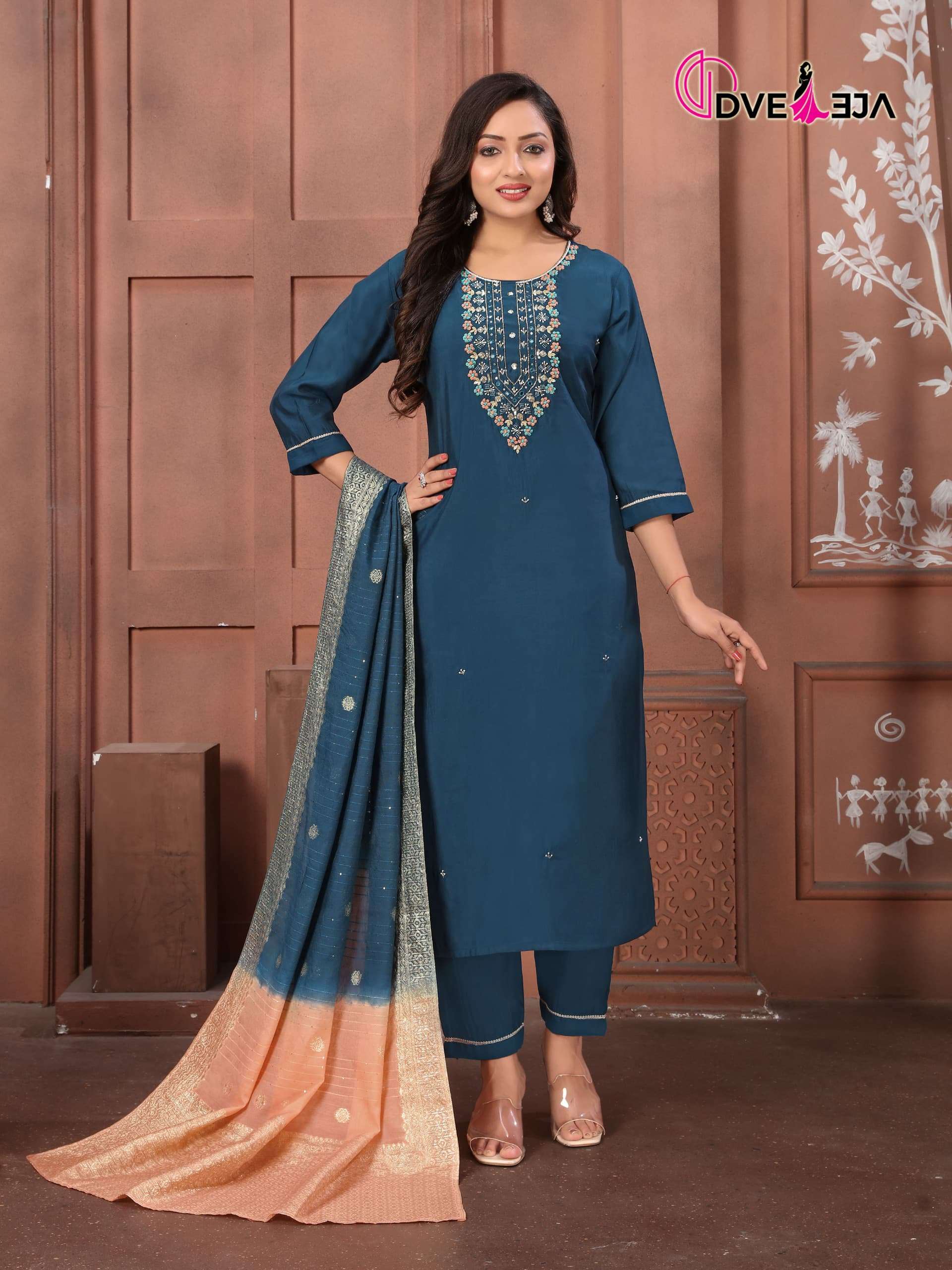 MANYA BY DVEEJA ROMAN SILK BANARASI JACQUARD WORK READYMADE DRESSES