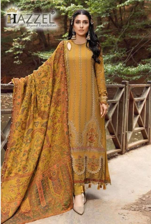 MARIA B EMBROIDERED-24 BY HAZZEL 3001 TO 3004 SERIES COTTON PRINT WORK PAKISTANI DRESSES