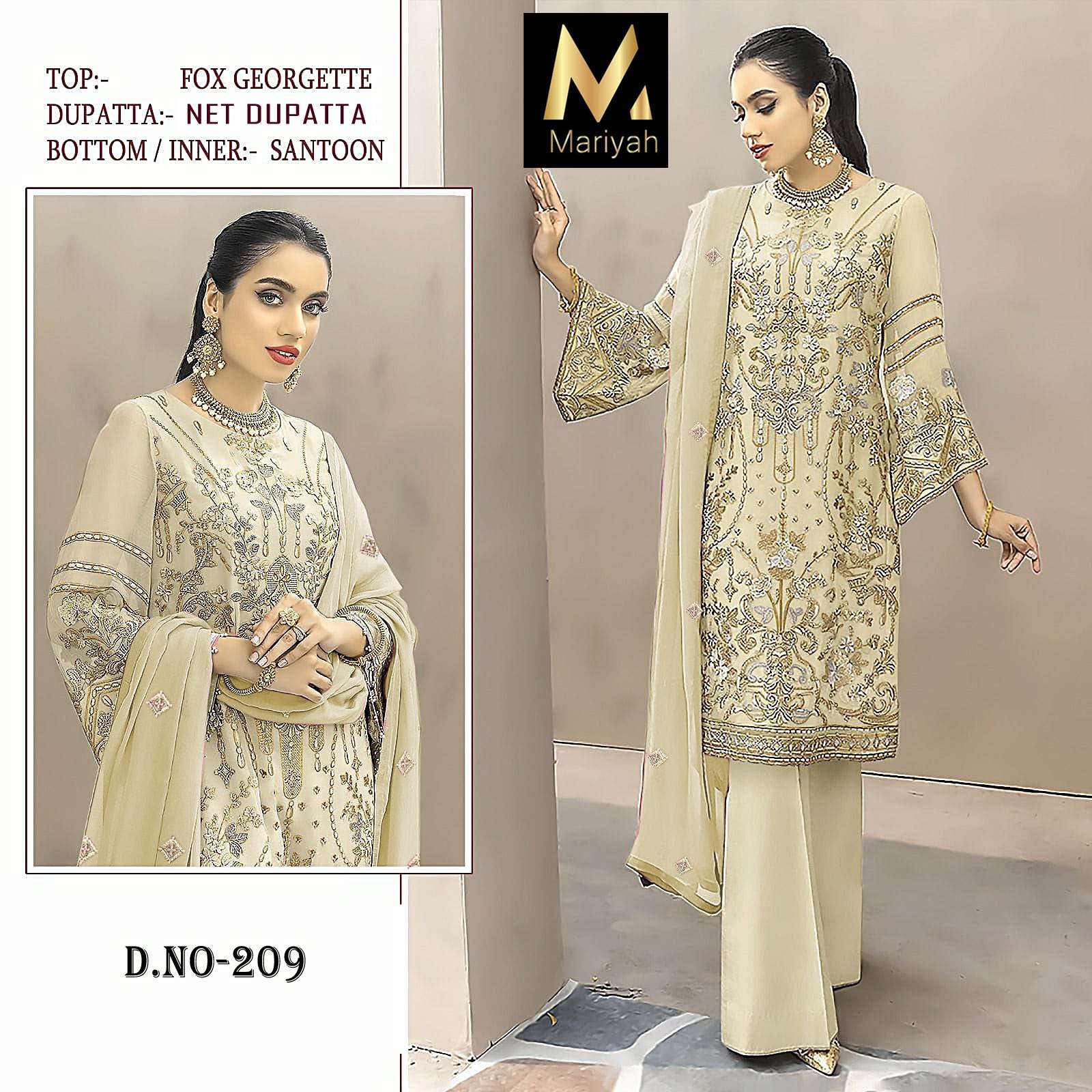 MARIAH 209 HIT DESIGN BY AQSAWHOLESALE FAUX GEORGETTE HEAVY WORK PAKISTANI DRESS