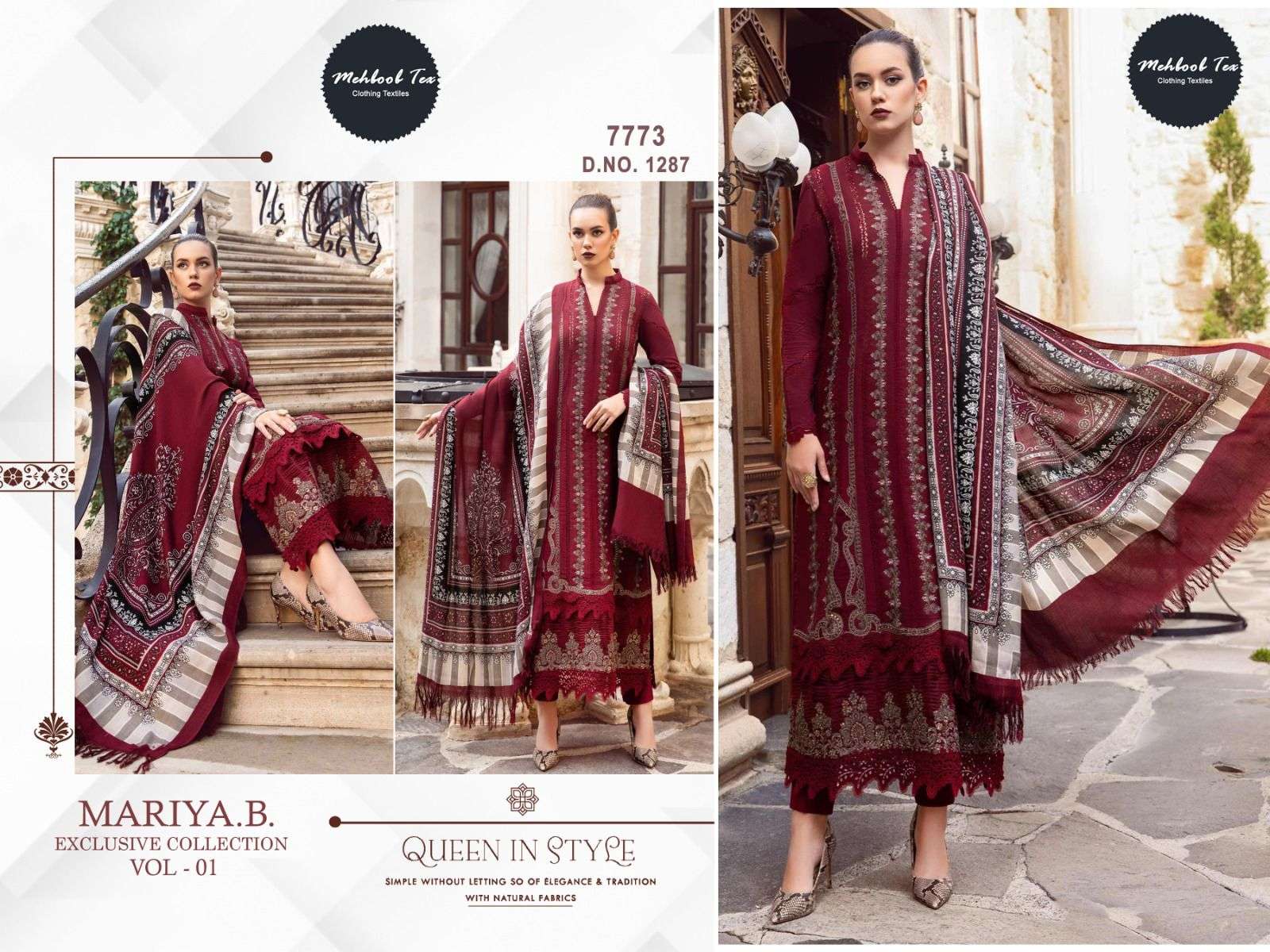 MARIYA.B 1287 HIT DESIGN BY MEHBOOB TEX RAYON COTTON EMBROIDERY WORK DRESS