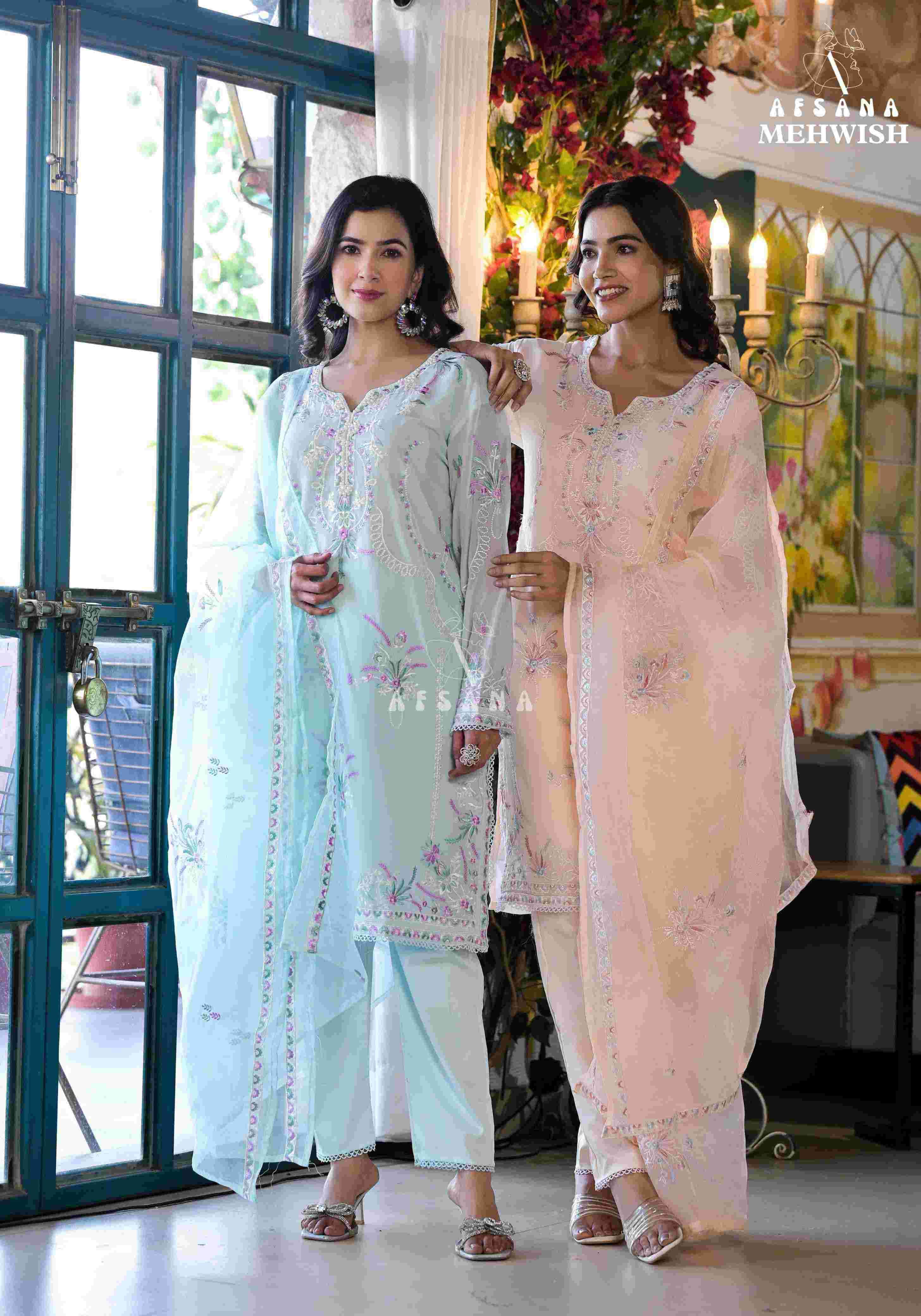 MEHWISH BY AFSANA PURE GEORGETTE EMBROIDERY WORK READYMADE DRESSES