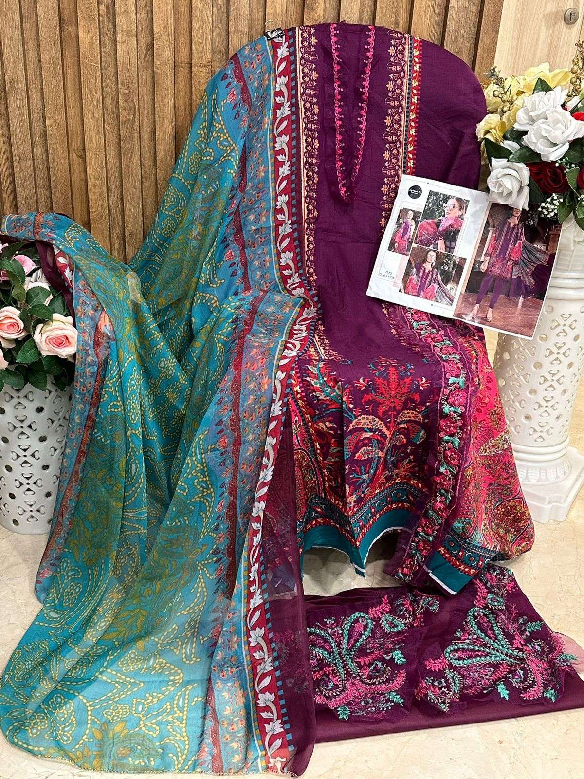 MT-1108 HIT DESIGN BY MEHBOOB TEX PURE COTTON PRINT WORK PAKISTANI DRESS