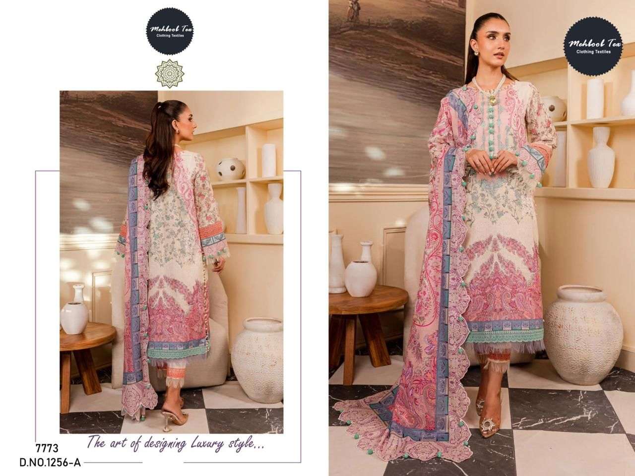 MT-1256 HIT DESIGN BY MEHBOOB TEX COTTON PRINT EMBROIDERY WORK PAKISTANI DRESS