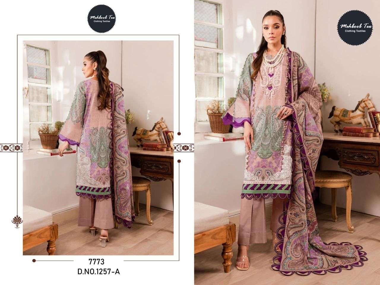 MT-1257 HIT DESIGN BY MEHBOOB TEX PURE COTTON PRINT WORK PAKISTANI DRESS