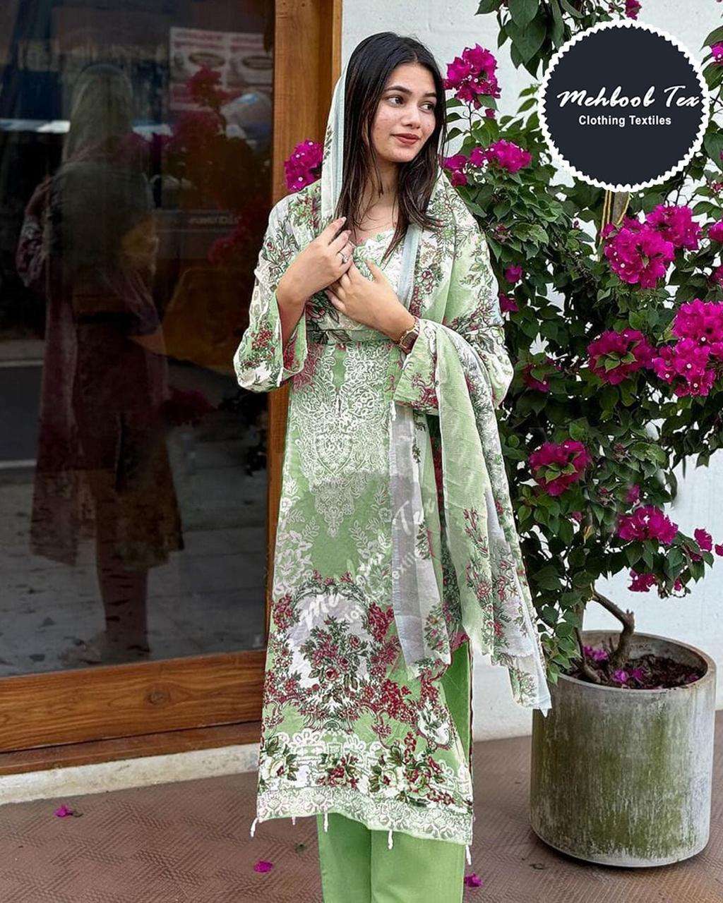 MT-1262 NX BY MEHBOOB TEX 1262-A AND 1262-B SERIES COTTON PRINT WORK DRESSES