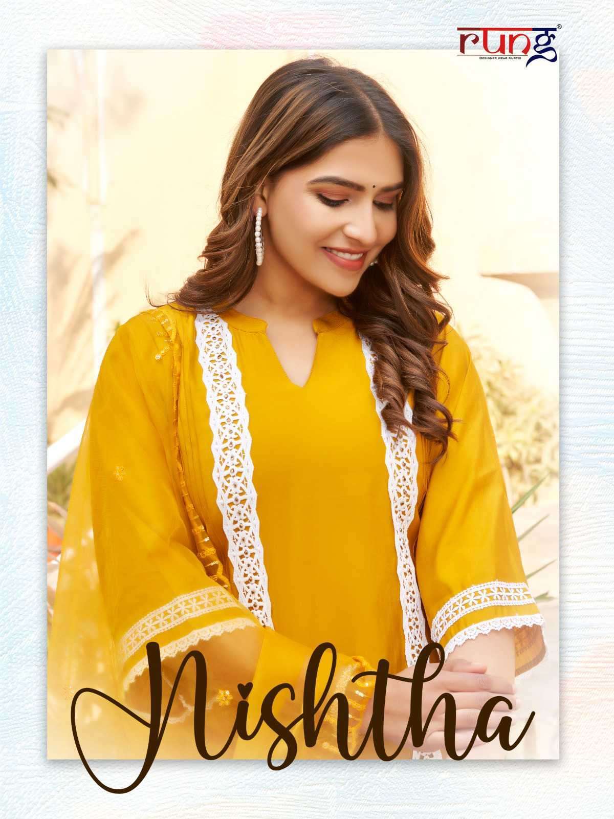 NISHTHA BY RUNG 1001 TO 1006 SERIES ROMAN SILK HEAVY WORK READYMADE DRESSES