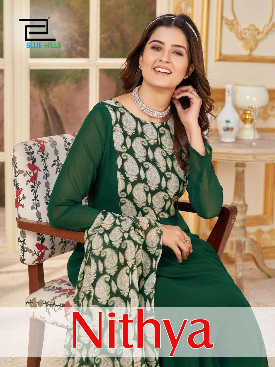 NITHYA BY BLUE HILLS 1001 TO 1004 SERIES FAUX GEORGETTE PRINT READYMADE DRESSES