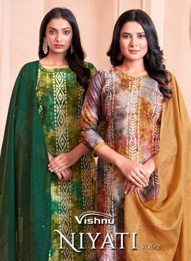 NIYATI VOL-2 BY VISHNU 29001 TO 29010 SERIES GADWAL SILK PRINT WORK DRESSES