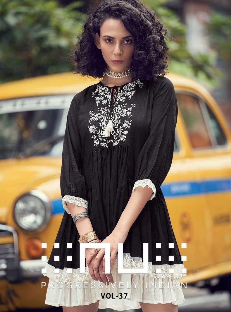 NU VOL-37 BY AQSAWHOLESALE 3701 TO 3704 SERIES COTTON EMBROIERY WORK TUNICS