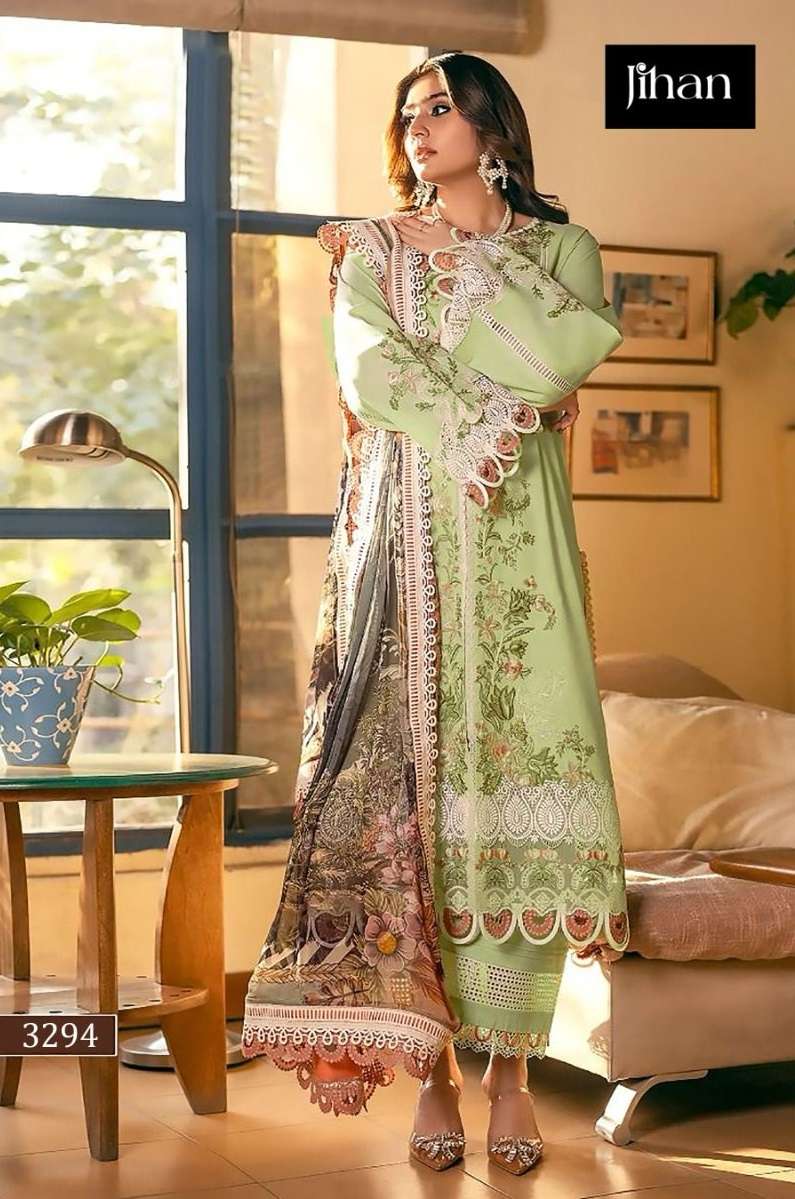 OMBRE 3294 COLOURS BY JIHAN RAYON PRINT EMBROIDERY WORK PAKISTANI DRESSES