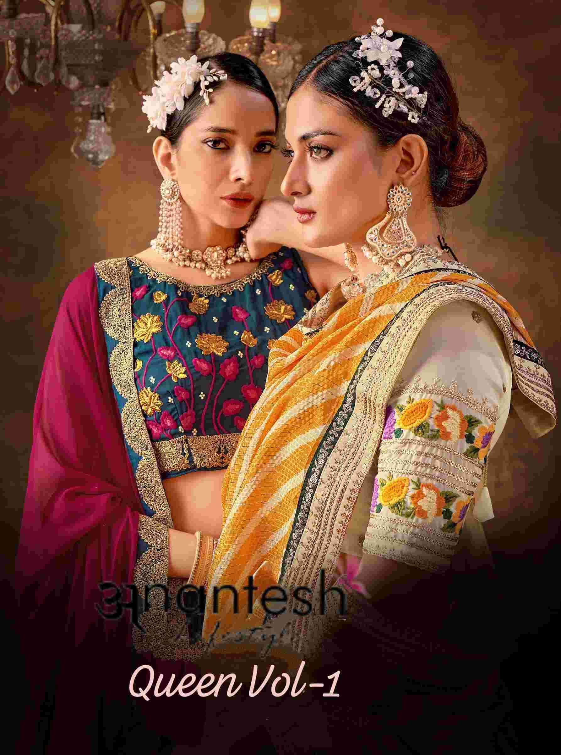 QUEEN VOL-1 BY ANANTA LIFESTYLE 8001 TO 8008 SERIES GEORGETTE HEAVY WORK LEHENGAS