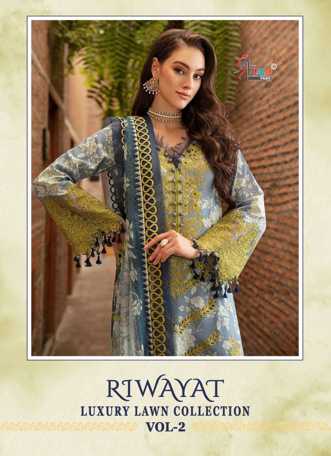 RIWAYAT LUXURY LAWN COLLECTION VOL-2 BY SHREE FABS LAWN COTTON PRINT WORK PAKISTANI DRESSES