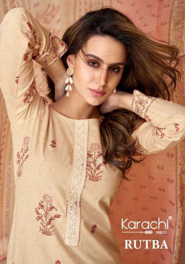 RUTBA BY KARACHI PRINTS 79001 TO 79006 SERIES CAMBRIC LAWN PRINT WORK DRESSES