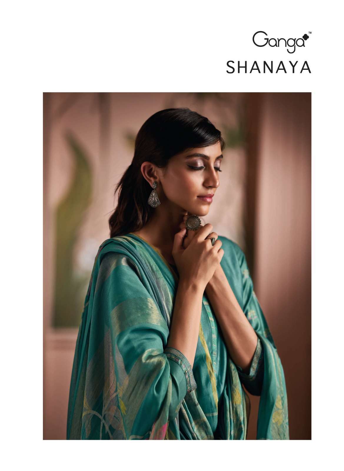 SHANAYA NEW BY GANGA FASHIONS 1133 TO 1136 SERIES RUSSIAN SILK PRINT WORK DRESSES