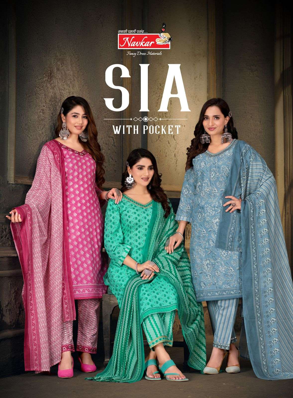 SIA VOL-1 BY NAVKAR 1001 TO 1010 SERIES COTTON PRINT WORK READYMADE DRESSES