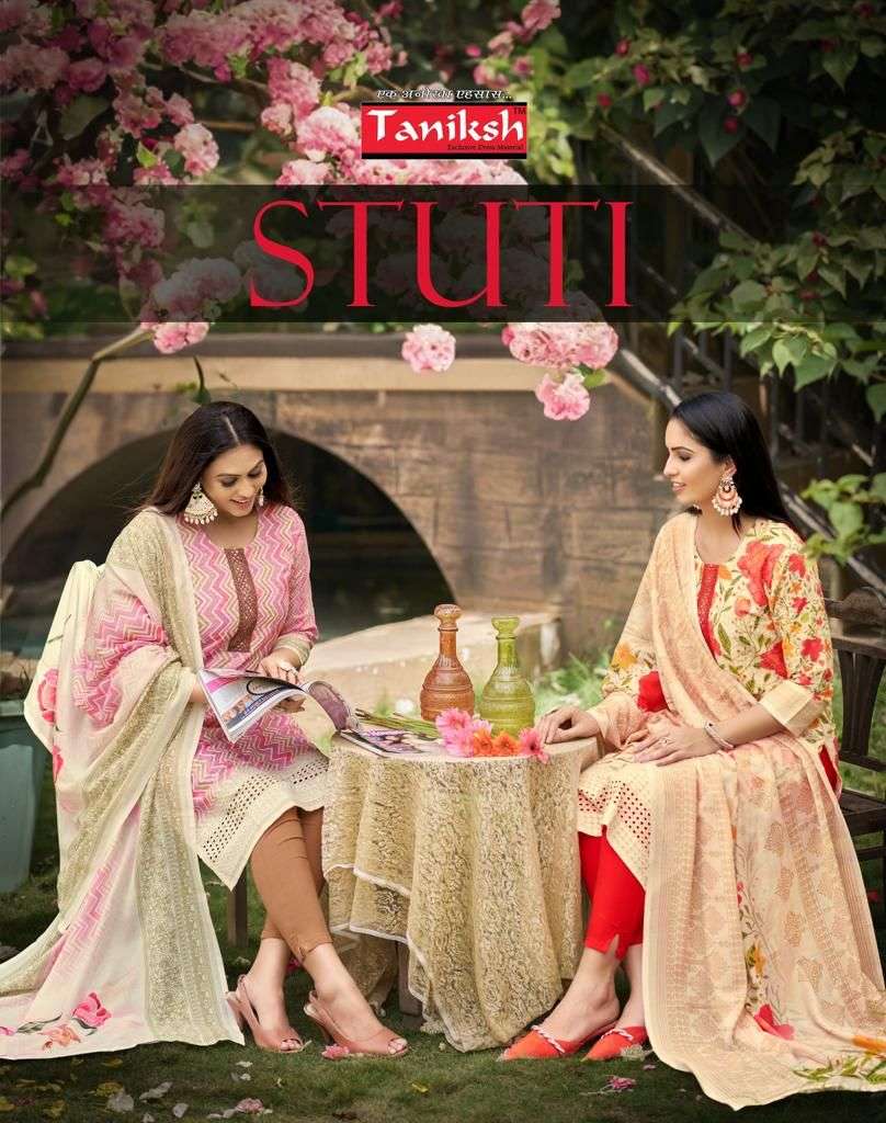 STUTI BY TANIKSH 1001 TO 1008 SERIES FANCY FABRIC PRINT WORK READYMADE DRESSES