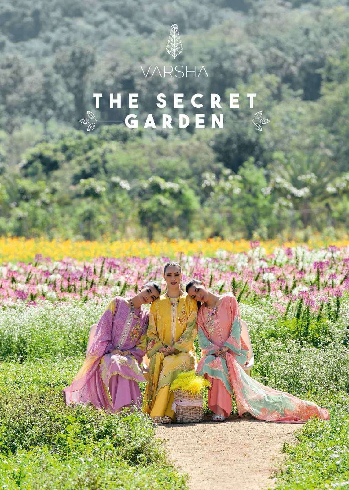 THE SECRET GARDEN BY VARSHA 01 TO 04 SERIES MUSLIN PRINT WORK DRESSES