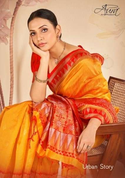 URBAN STORY BY AURA 79501 TO 79507 SERIES HANDLOOM COTTON PRINT SAREES