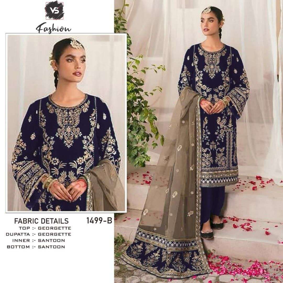 VS-1499 COLOURS BY VS FASHION 1499-A TO 1499-D SERIES GEORGETTE WORK PAKISTANI DRESSES