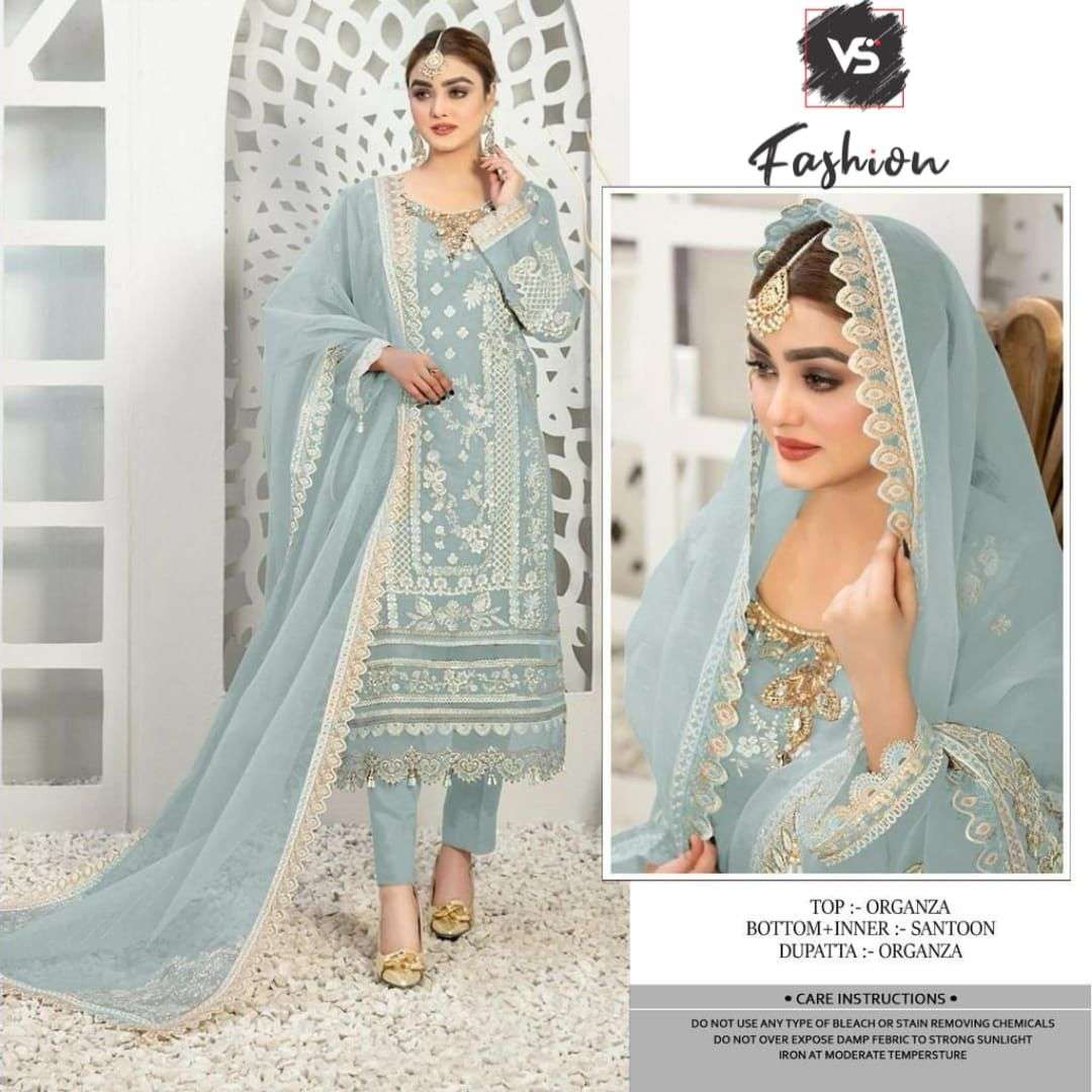 VS-1516 COLOURS BY VS FASHION 1516-A TO 1516-F SERIES ORGAZNA WORK PAKISTANI DRESSES