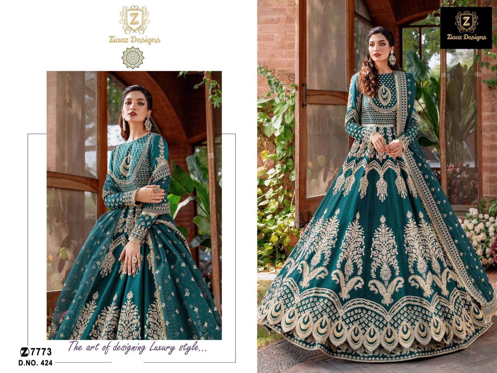 Z-424 HIT DESIGN BY ZIAAZ DESIGNS GEORGETTE HEAVY EMBROIDERY WORK PAKISTANI DRESS