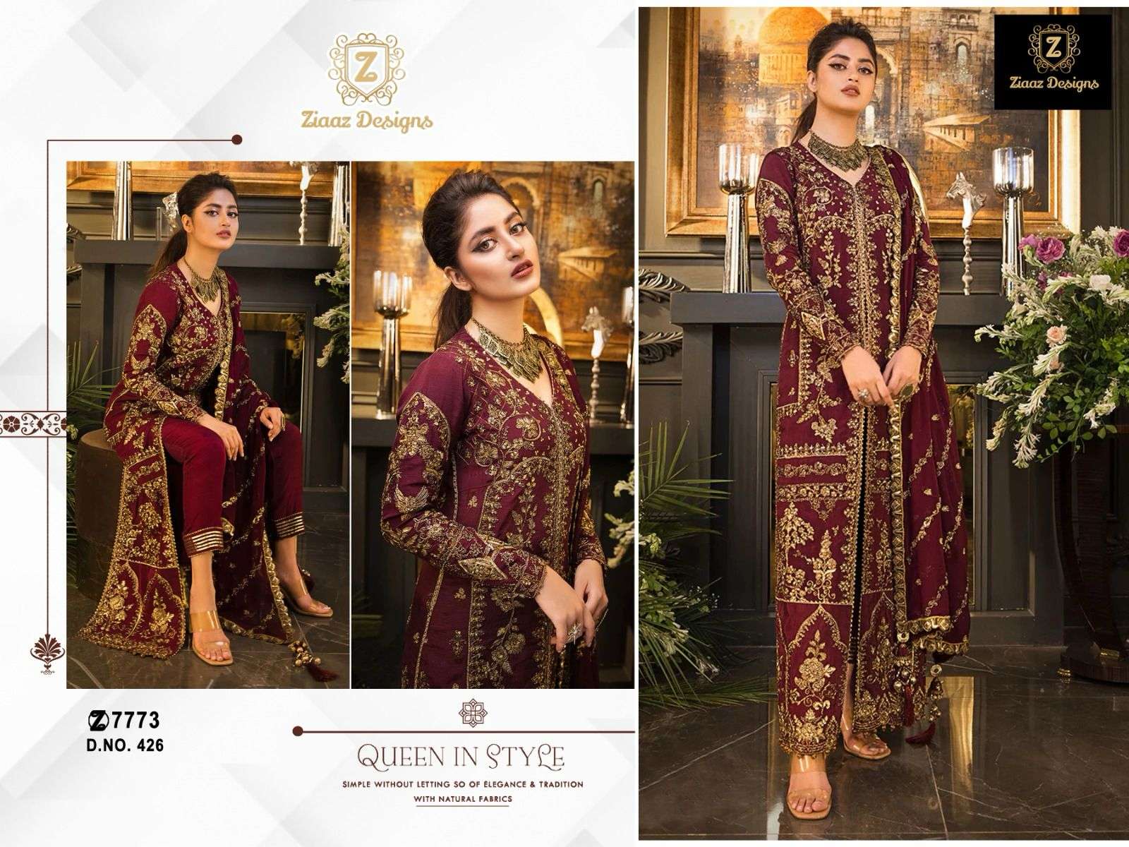 Z-426 HIT DESIGN BY ZIAAZ DESIGNS GEORGETTE HEAVY EMBROIDERY WORK PAKISTANI DRESS