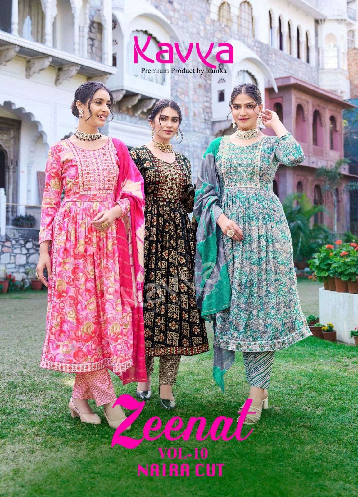 ZEENAT VOL-10 BY KAVYA 10001 TO 10010 SERIES CAPSULE PRINT WORK READYMADE DRESSES