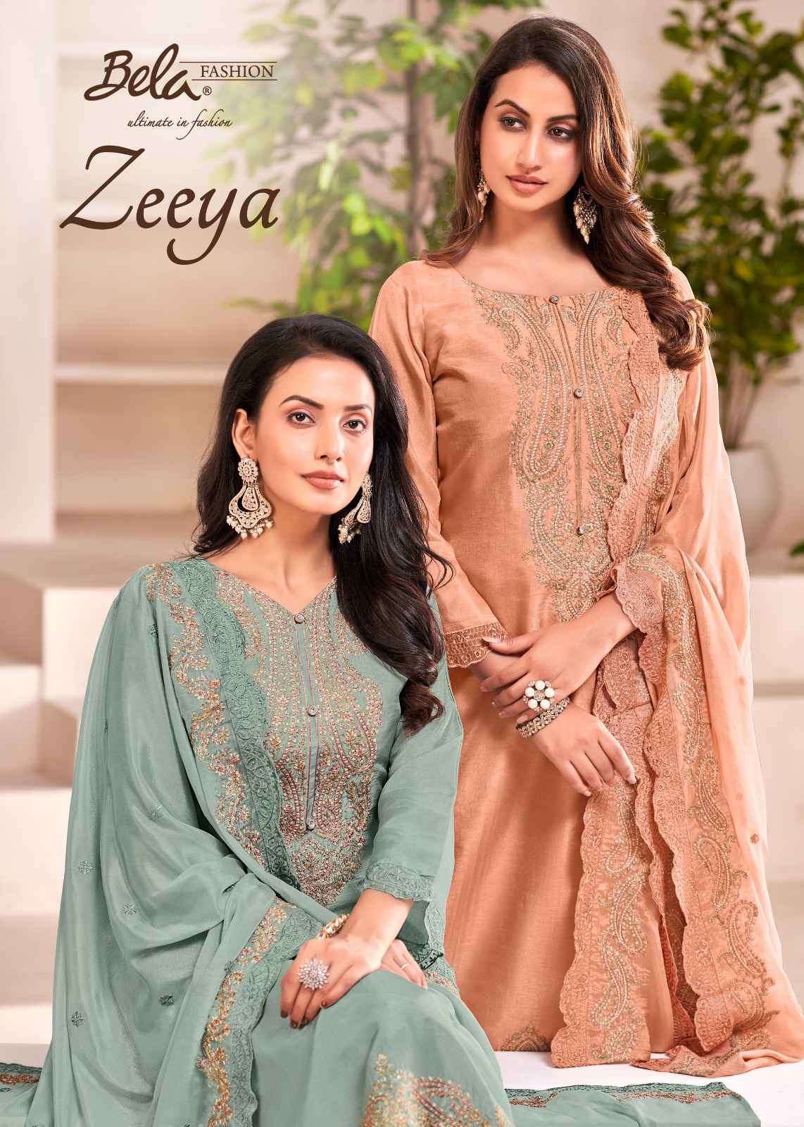 ZEEYA BY BELA FASHION 4361 TO 4370 SERIES RUSSIAN SILK HEAVY EMBROIDERY WORK DRESSES