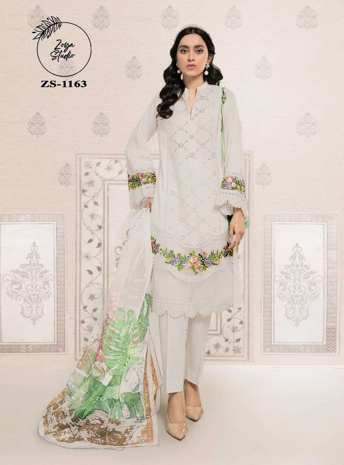 ZS-1163 COLOURS BY ZOYA STUDIO FAUX GEORGETTE EMBROIDERY WORK READYMADE DRESSES