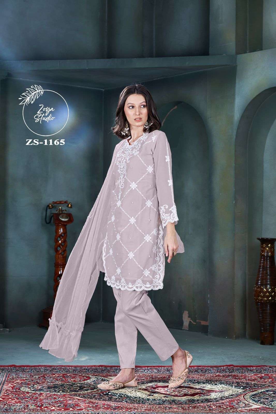 ZS-1165 COLOURS BY ZOYA STUDIO GEORGETTE EMBROIDERY WORK READYMADE DRESSES